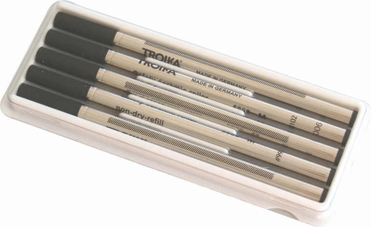 Náhradné čierne náplne do pera TROIKA, 5 ks