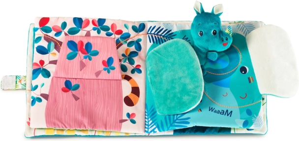 Textilná knižka Lilliputiens nosorožec Marius hľadá ocka