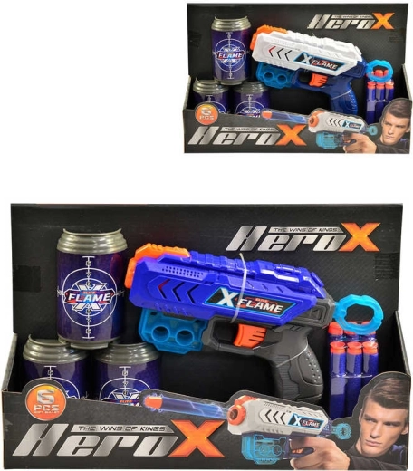 Penová pištoľ Hero-X s prísavnými nábojmi a terčmi