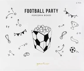 Papierové krabičky na popcorn Lopta (mix motívov) 7 × 7 × 12 cm