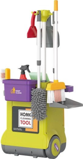 Upratovací set s vozíkom pre deti 33,5 × 31,5 × 71 cm