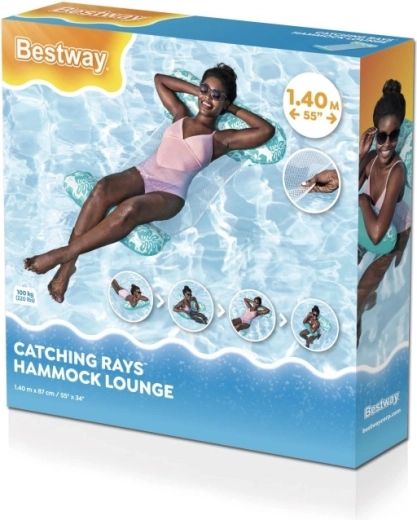 Nafukovací hamak do vody s mäkkými opierkami a sieťovinou