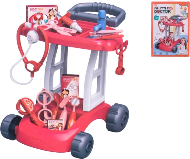 Doktorský vozík s doplnkami na hru na lekára
