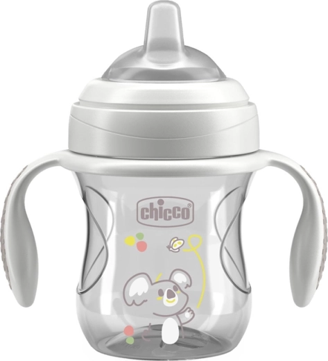 Chicco učiaci hrnček Transition s držadlami sivý 200 ml 4m+