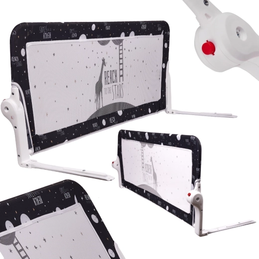 Skladacia bezpečnostná zábrana na posteľ 150 cm – čierna