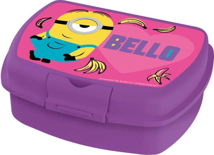 Plastový desiatový box Mimoni, fialový