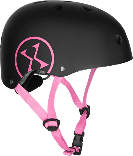 Helma na bicykel a korčule NILS Extreme čierna/ružová – XS (48–52 cm)