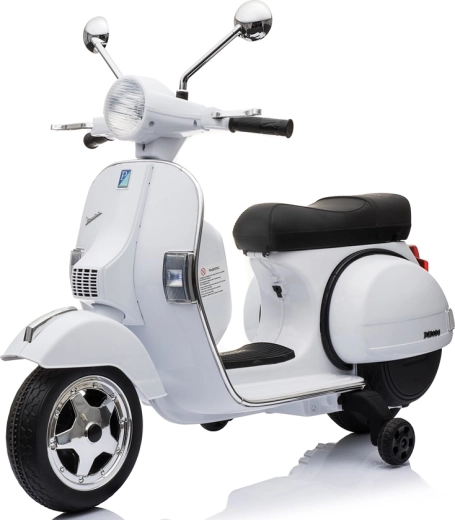 Detský elektrický skútrom Vespa PX150 biely