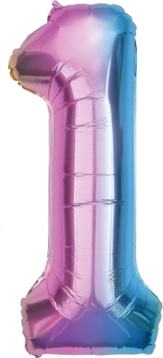 Fóliový balón číslo 1 dúhový 85 cm