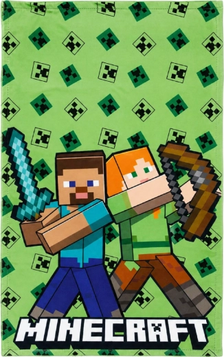 Uterák Minecraft 30 × 50 cm zelený – Steve a Alex
