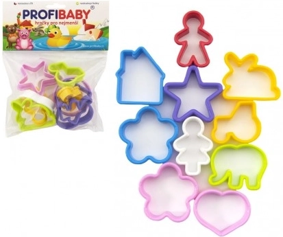 Profibaby farebné plastové vykrajovačky pre deti, sada 12 ks