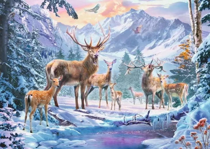 Ravensburger puzzle jelene v zime 1000 dielikov