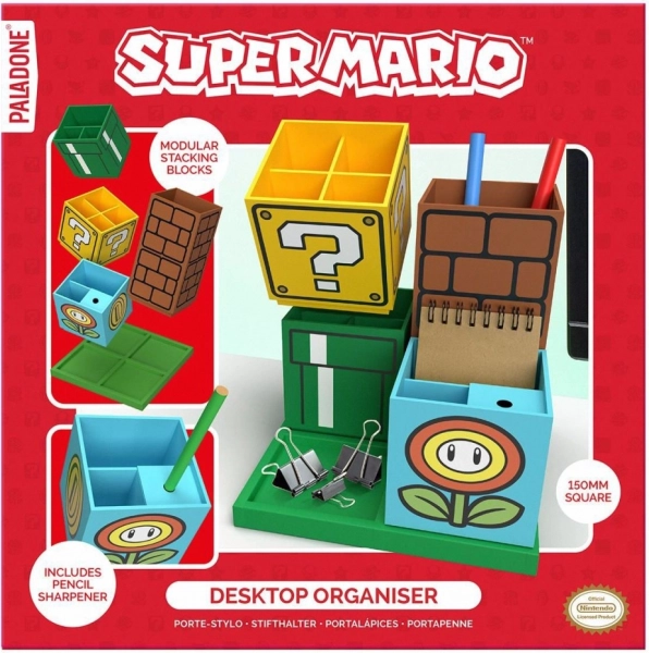 Organizér Super Mario – modulárny držiak na ceruzky s strúhadlom