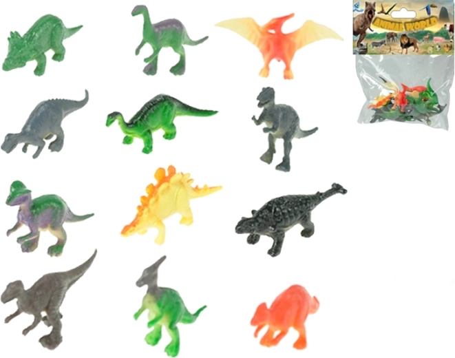 Sada dinosauřích figúrok 5 cm, 12 druhov, 12 ks v sáčku