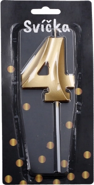 Párty sviečka Zlatá číslo 4