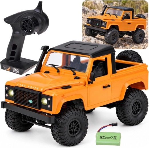 Diaľkovo ovládané terénne auto Land Rover Defender Pickup 4x4 v mierke 1:12