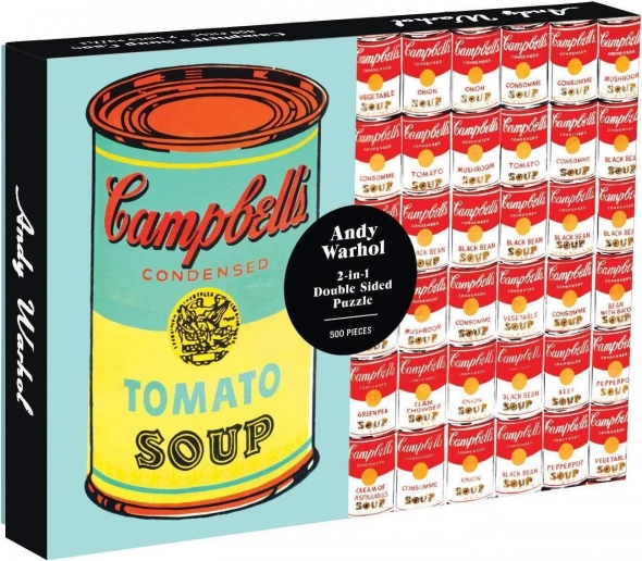 Obojstranné puzzle Andy Warhol Campbell's Soup 500 dielikov
