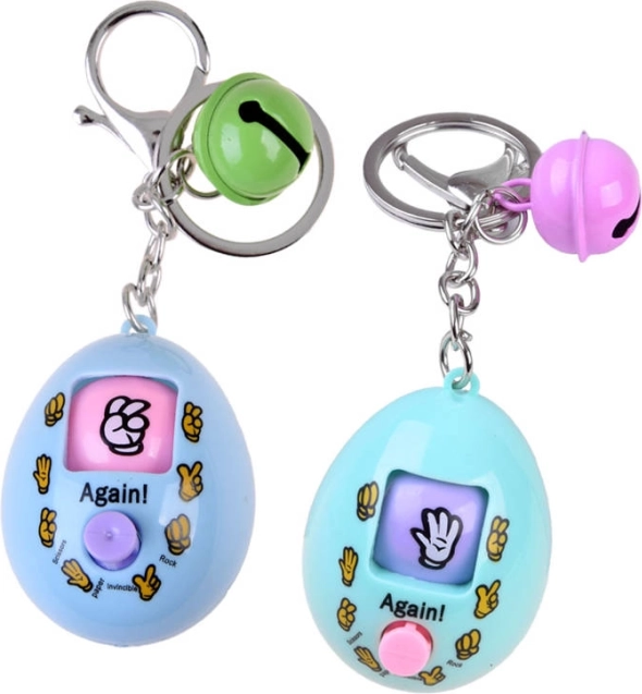 Elektronický prívesok s hrou kameň–nožnice–papier v tvare vajíčka – Prívesok