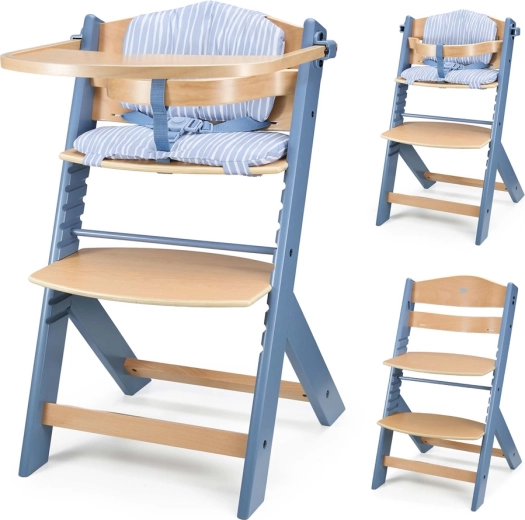 Jedálenská stolička Kinderkraft Enock Nordic Breeze s vankúšikom