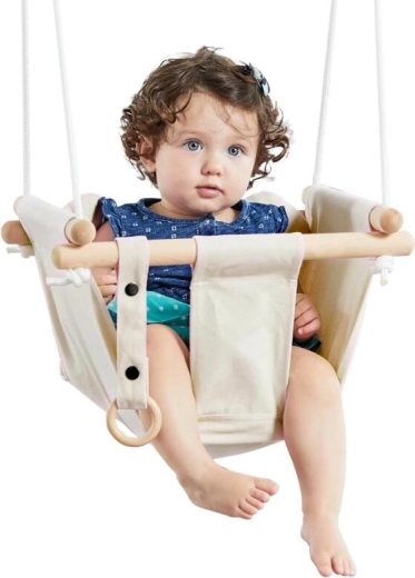 2Kids Toys detská textilná hojdačka zo 100 % bavlny – Béžová
