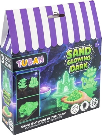 Tuban svietiaci kinetický piesok v tme