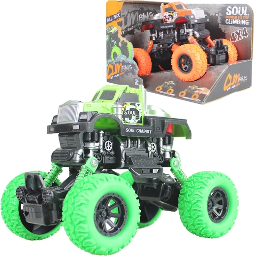 Terénne pull-back auto 1:36 s grafitovým dizajnom