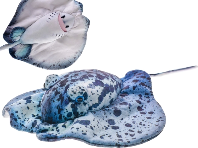 Plyšová raja 55 cm modrá
