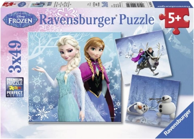 Ravensburger puzzle Frozen: zimné dobrodružstvo 3×49 dielikov