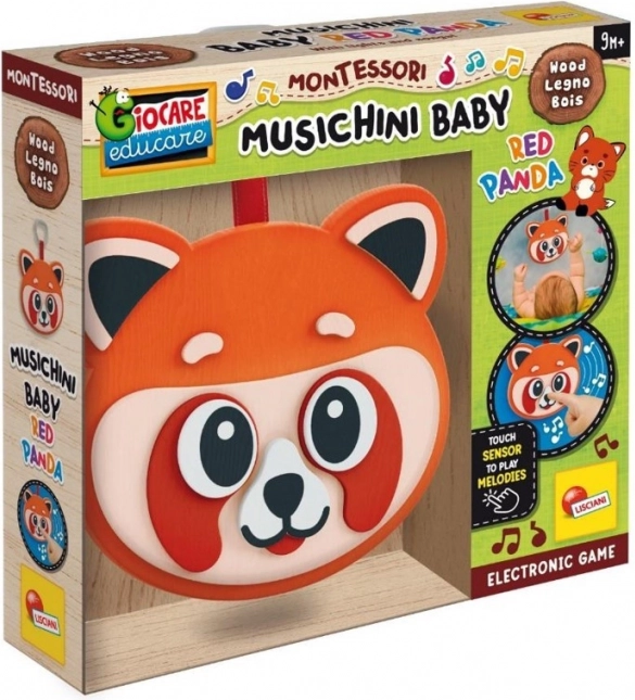 Drevená montessori hračka - hudobná panda