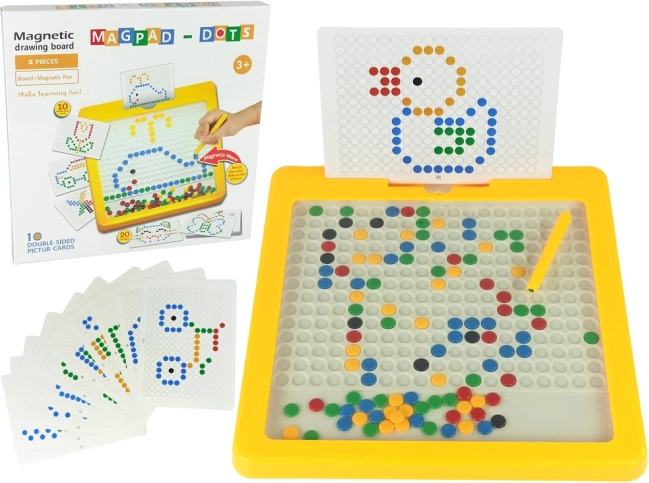 Magnetická tabuľa so 100 korálikmi žltá