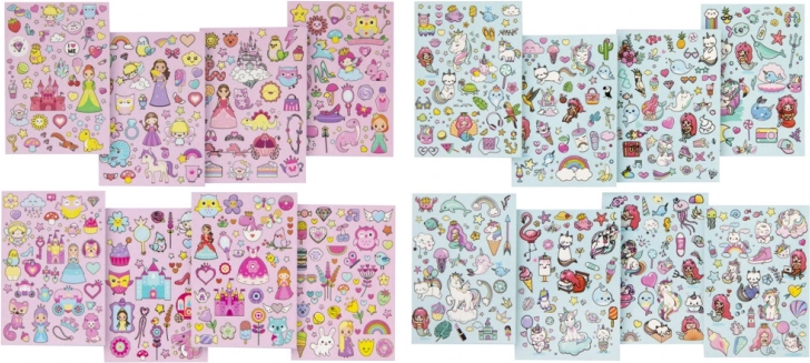 Kniha trblietavých samolepiek Jednorožec/Morská víla