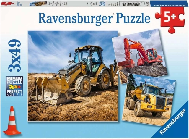Puzzle RAVENSBURGER Stavebné stroje 3×49 dielikov