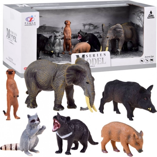 Figúrky zvieratá safari 6 ks – B