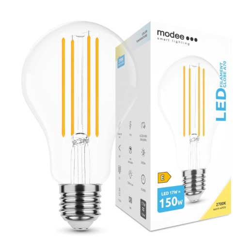 Modee Smart Lighting LED filamentová žiarovka Globe E27 17 W teplá biela