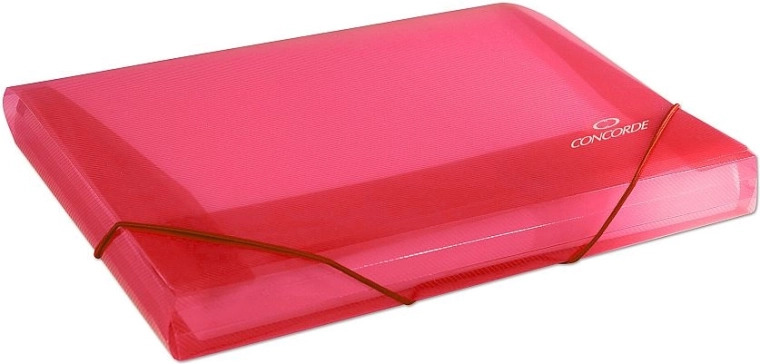 Spisové dosky s gumou A4, transparentná červená