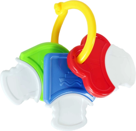 Hrkálka a hryzátko v tvare kľúčov pre bábätká