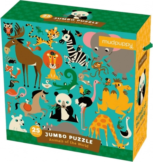 Mudpuppy jumbo puzzle zvieratká z celého sveta 25 dielikov
