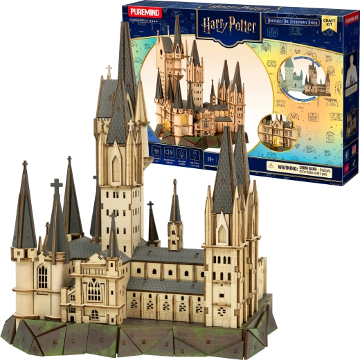 Puremind Harry Potter drevené 3D puzzle – Astronomická veža Rokfortu (DIY)