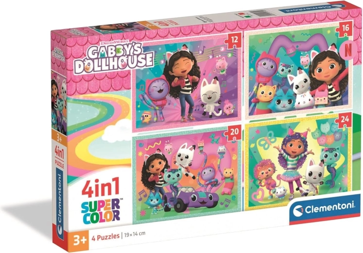 Puzzle CLEMENTONI Gábikin čarovný domček 4v1 (12–24 dielikov)