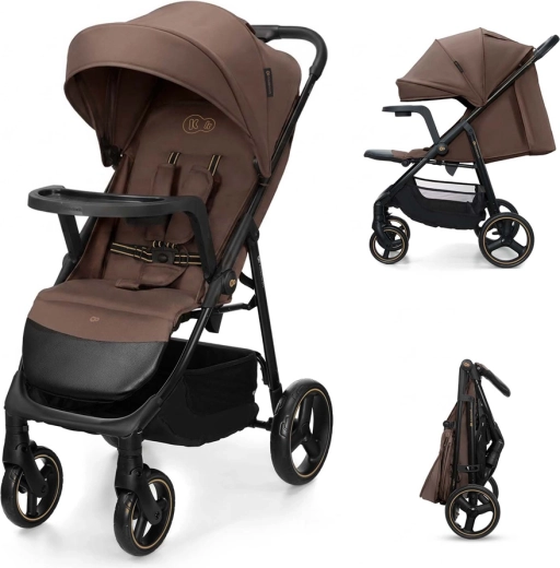 Kinderkraft športový kočík Trig 3 s pultíkom tray velvet mocca