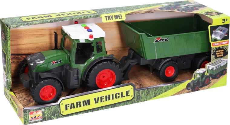 Traktor s prívesom so svetelnými a zvukovými efektmi 42 cm
