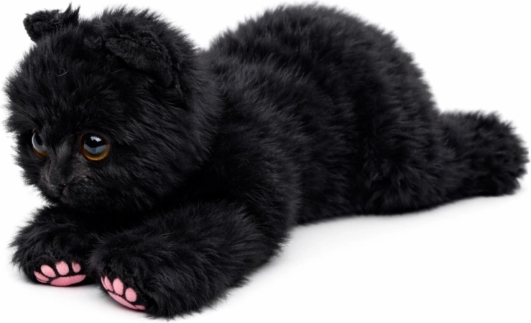 Plyšová mačka ležiaca čierna 38 cm