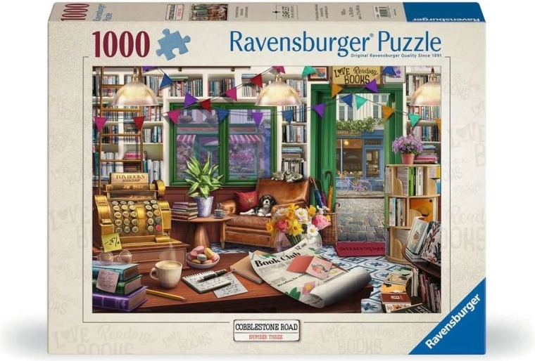 Ravensburger puzzle Cobblestone Road 3: Kúzelné kníhkupectvo 1000 dielikov