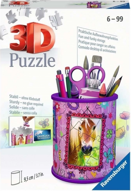 RAVENSBURGER 3D puzzle stojan na ceruzky – kôň, 57 dielikov