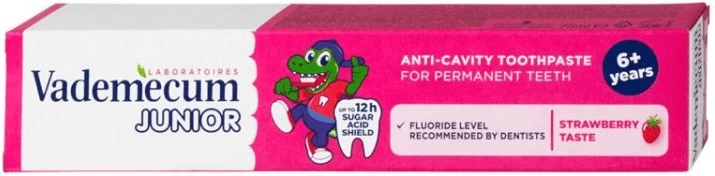Vademecum Junior detská zubná pasta jahoda 6+ 75 ml