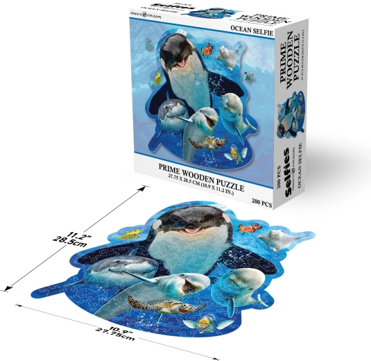 Prime 3D drevené puzzle Selfie z oceánu 200 dielikov
