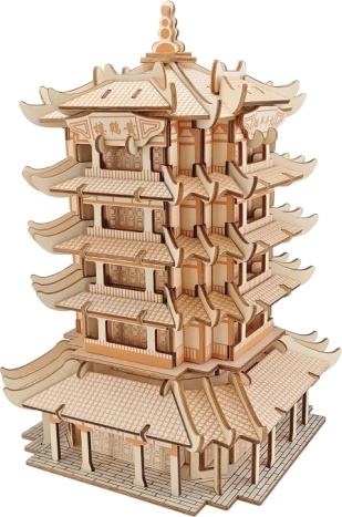 Drevené 3D puzzle Yellow Crane Tower