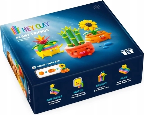 Kreatívna modelovacia sada HeyClay zelení priatelia s aplikáciou (15 balíčkov)