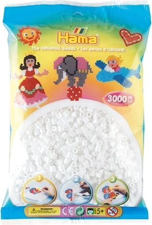 Hama Midi zažehlovacie korálky biele 3000 ks vo vedierku