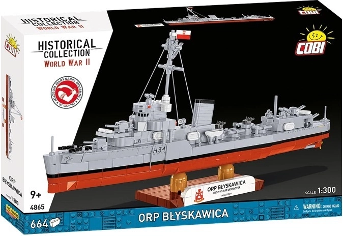 Stavebnica Cobi ORP Błyskawica – torpédoborec (664 dielikov)